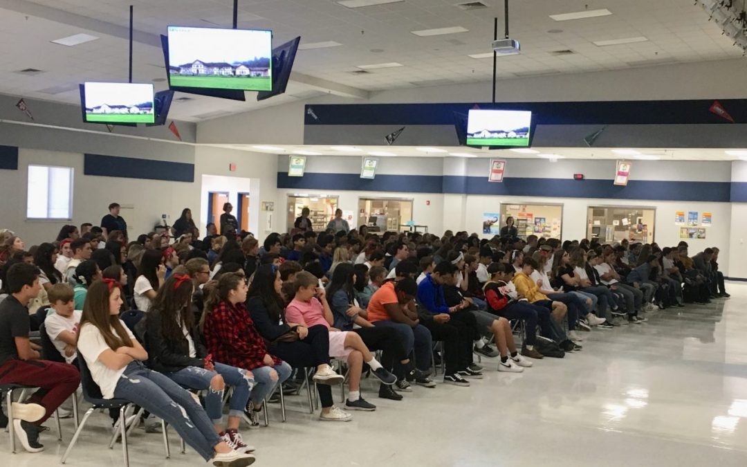 Sixtus Speaks to Students at Frenship Heritage Middle School